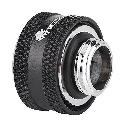 Richer-R 4 Stück/6 Stück Wasserkühlungs-Kompressionsanschluss für starre Acrylrohre, OD 14 mm (4 x schwarz) von Richer-R
