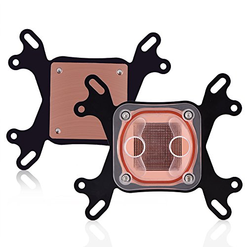 Richer-R Computer Wasserkühlung CPU Block Head, CPU-Kühlkörper PC CPU Wasserkühlung Block Wasserblock Flüssigkeitskühler Kupfer Basis für / von Richer-R