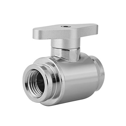 Richer-R Wasserkühlungssystem, G1/4 Zoll Innengewinde Silber Wasserkühlventil Wasserkugelventil mit Griff für Computer-Wasserkühlungssystem (Silber) von Richer-R