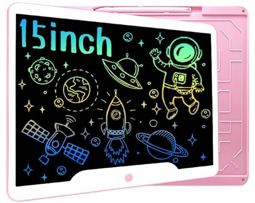 Richgv 15 Zoll LCD Writing Tablet mit Anti-Clearance Funktion und Stift, Digital Ewriter Grafiktabletts Schreibtafel Papierlos Notepad Doodle Board (Rosa)… von Richgv