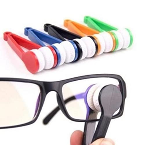 5 Stücke Brillenreinigungsbürste, Gläser Weiche Bürsten-Reinigungs-Clip, Mikrofaser Reinigungsbürste Brillen, Brille Microfiber Cleaner, Für Sunglasses Kurzsichtige Brille, Zufällige Farbe von Richolyn