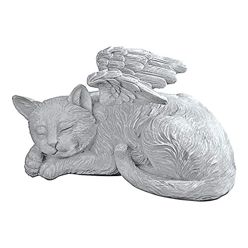 Richolyn Schlafender Engel Haustier Denkmal Polyresin Katzenengel Figur Tier Gartenfigur Wetterfest Hund Engel Steinfigur Garten Tierstatue Grabfiguren Engel Rasendekorationen Für Outdoor von Richolyn