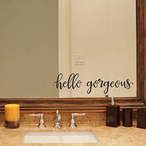 Richstar17 Hello Gorgeous Aufkleber – Wunderschönes Zitat – Spiegel Aufkleber – Badezimmer Aufkleber von Richstar17