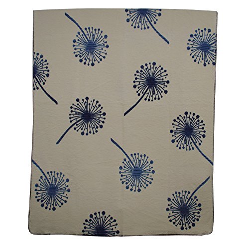 Richter Textilien Decke Pusteblume 150 x 200 cm Bio-Baumwolle Indigo von Richter Textilien