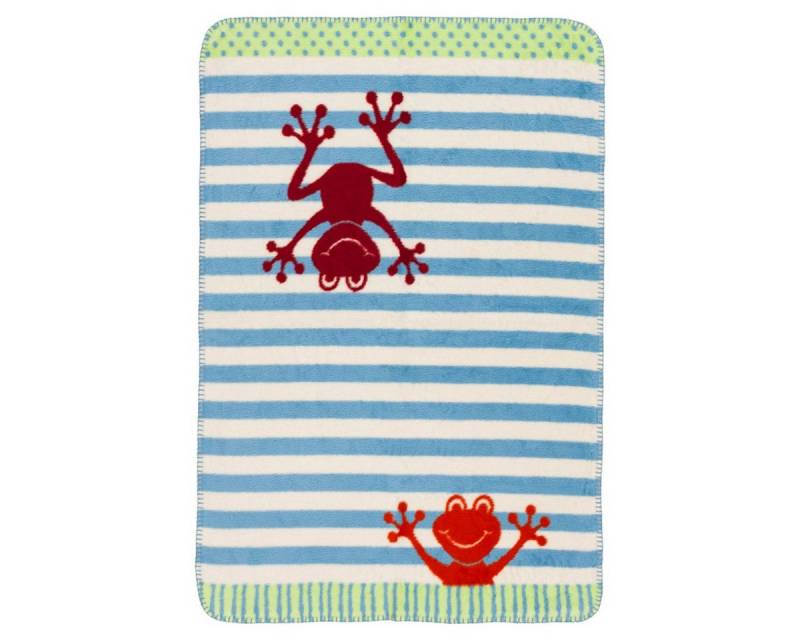 Wohndecke Kinderdecke Froschi, Richter, süße Kuscheldecke aus 100 % Bio Baumwolle von Richter