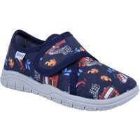 Richter Hausschuh "Mailo WMS: Mittel", Klettschuh mit allover Print, Größenschablone zum Download von Richter
