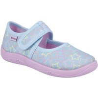 Richter Hausschuh "Mia WMS: Mittel", Klettschuh mit pastellfarbenem Print, Größenschablone zum Download von Richter