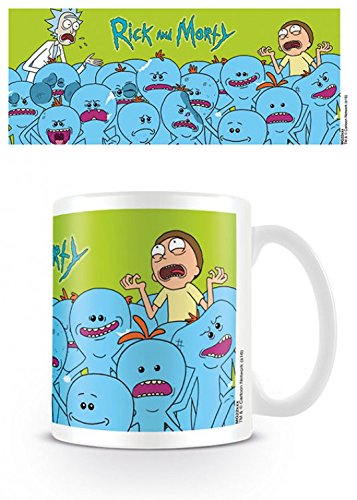 Rick and Morty, Mr. Meeseeks Foto-Tasse Kaffeetasse (9x8 cm) + 1x Überraschungs-Sticker von Rick and Morty