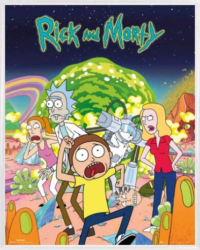 Rick and Morty Poster Mini-Poster und Kunststoff-Rahmen - Beth Und Summer (50 x 40cm) von Rick and Morty