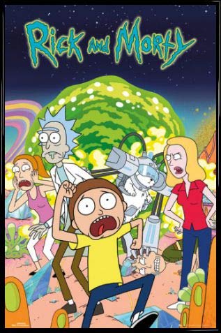 Rick and Morty 1art1 Poster Plakat | Bild und Kunststoff-Rahmen - Charaktere, Portal (91 x 61cm) von Rick and Morty