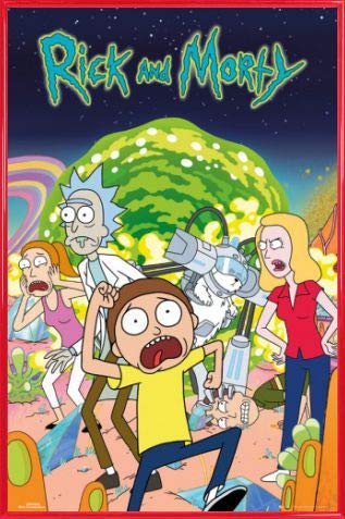 Rick and Morty Poster Plakat | Bild und Kunststoff-Rahmen - Charaktere, Portal (91 x 61cm) von Rick and Morty