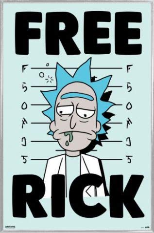 Rick and Morty 1art1 Poster Plakat | Bild und Kunststoff-Rahmen - Free Rick (91 x 61cm) von Rick and Morty