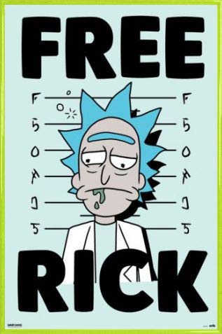 Rick and Morty Poster Plakat | Bild und Kunststoff-Rahmen - Free Rick (91 x 61cm) von Rick and Morty