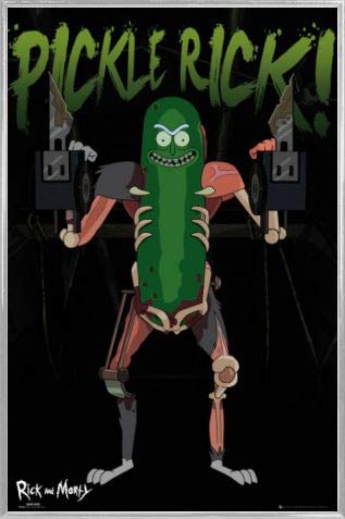 Rick and Morty Poster Plakat | Bild und Kunststoff-Rahmen - Pickle Rick, Gurken Rick Im Ratten-Outfit (91 x 61cm) von Rick and Morty