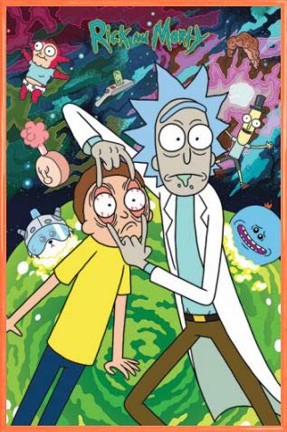 Rick and Morty 1art1 Poster Plakat | Bild und Kunststoff-Rahmen - Portal & Charaktere, Snuffles, Meeseeks (91 x 61cm) von Rick and Morty