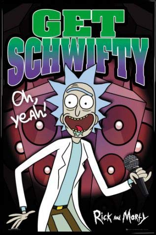 Rick and Morty 1art1 Poster Plakat | Bild und Kunststoff-Rahmen - Recall Im Weltall, Get Schwifty (91 x 61cm) von Rick and Morty