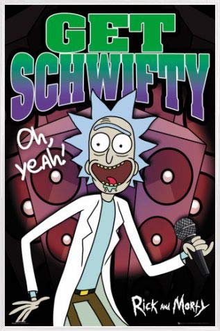 Rick and Morty 1art1 Poster Plakat | Bild und Kunststoff-Rahmen - Recall Im Weltall, Get Schwifty (91 x 61cm) von Rick and Morty