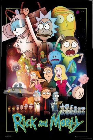 Rick and Morty 1art1 Poster Plakat | Bild und Kunststoff-Rahmen - Wars (91 x 61cm) von Rick and Morty