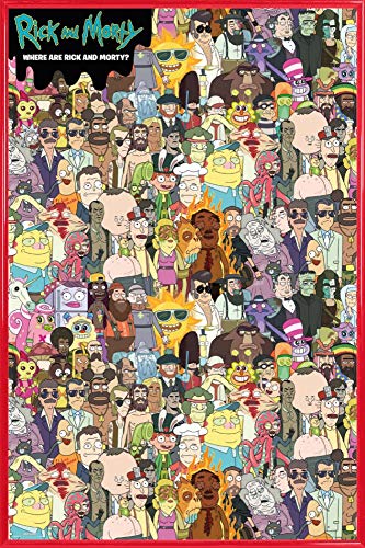 Rick and Morty Poster Plakat | Bild und Kunststoff-Rahmen - Where's Rick (91 x 61cm) von Rick and Morty