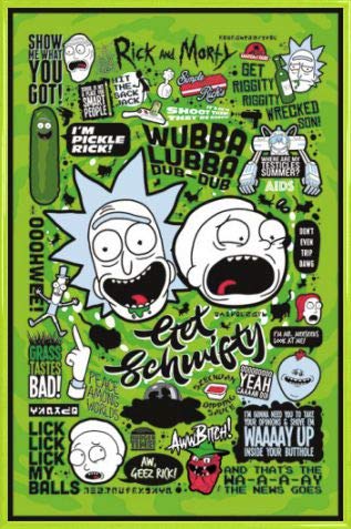 Rick and Morty 1art1 Poster Plakat | Bild und Kunststoff-Rahmen - Zitate, Gurken-Rick, Recall Im Weltall (91 x 61cm) von Rick and Morty