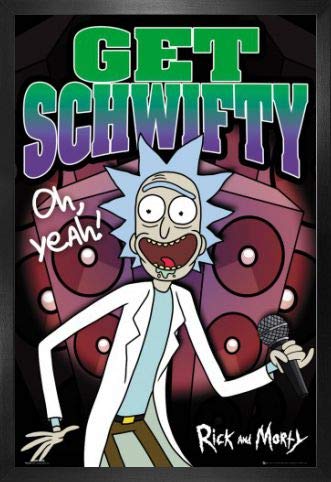 Rick and Morty Poster Plakat | Bild und MDF-Rahmen - Recall Im Weltall, Get Schwifty (91 x 61cm) von Rick and Morty