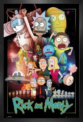 Rick and Morty Poster Plakat | Bild und MDF-Rahmen - Wars (91 x 61cm) von Rick and Morty