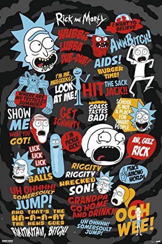 Rick and Morty Poster Quotes Plakat | Bild 91x61 cm von Rick and Morty