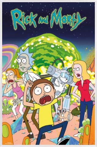 Rick and Morty Poster Plakat | Bild und Kunststoff-Rahmen - Charaktere, Portal (91 x 61cm) von Rick and Morty