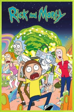 Rick and Morty 1art1 Poster Plakat | Bild und Kunststoff-Rahmen - Charaktere, Portal (91 x 61cm) von Rick and Morty