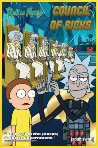 Rick and Morty Poster Plakat | Bild und Kunststoff-Rahmen Council of Ricks (91 x 61cm) von Rick and Morty