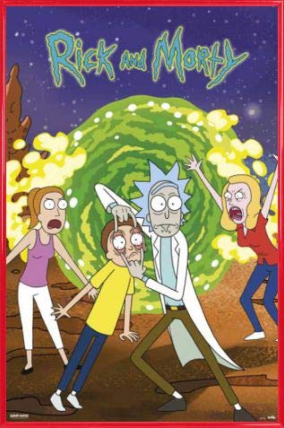 Rick and Morty Poster Plakat | Bild und Kunststoff-Rahmen - Portal (91 x 61cm) von Rick and Morty