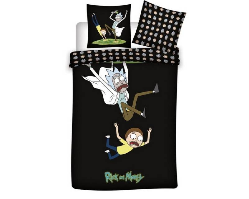 Rick and Morty Bettwäsche Bio-Bettwäsche-Set 140x200 cm 100% GOTS-zertifizierte Baumwolle von Rick and Morty