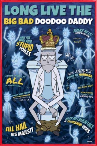 Rick and Morty Poster Plakat | Bild und Kunststoff-Rahmen - Doodoo Daddy (91 x 61cm) von Rick and Morty