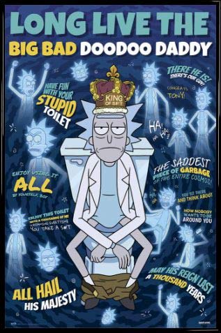 Rick and Morty 1art1 Poster Plakat | Bild und Kunststoff-Rahmen - Doodoo Daddy (91 x 61cm) von Rick and Morty