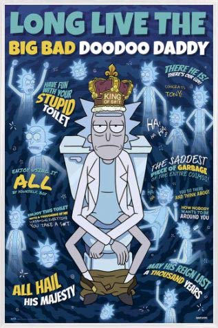 Rick and Morty Poster Plakat | Bild und Kunststoff-Rahmen - Doodoo Daddy (91 x 61cm) von Rick and Morty