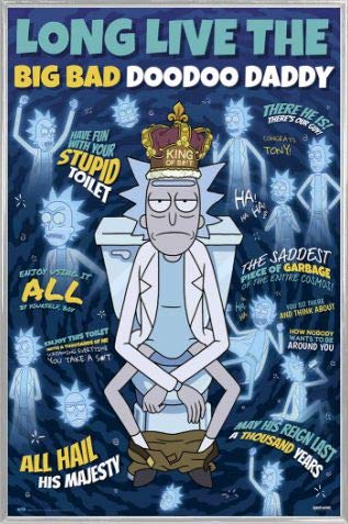 Rick and Morty 1art1 Poster Plakat | Bild und Kunststoff-Rahmen - Doodoo Daddy (91 x 61cm) von Rick and Morty