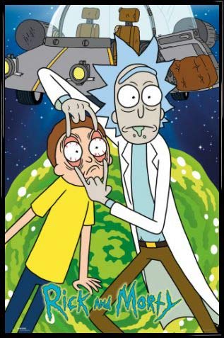 Rick and Morty 1art1 Poster Plakat | Bild und Kunststoff-Rahmen - UFO (91 x 61cm) von Rick and Morty