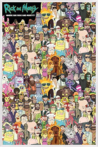 Rick and Morty 1art1 Poster Plakat | Bild und Kunststoff-Rahmen - Where's Rick (91 x 61cm) von Rick and Morty