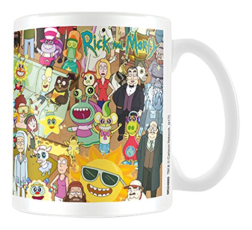 Cartoon Network Rick and Morty Characters Kaffeetassen, Keramik, Mehrfarbig, 7.9 x 11 x 9.3 cm von Pyramid