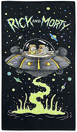 Rick and Morty UFO-Handtuch, Baumwolle, Mehrfarbig, 70 x 0,5 x 140 cm von Rick and Morty