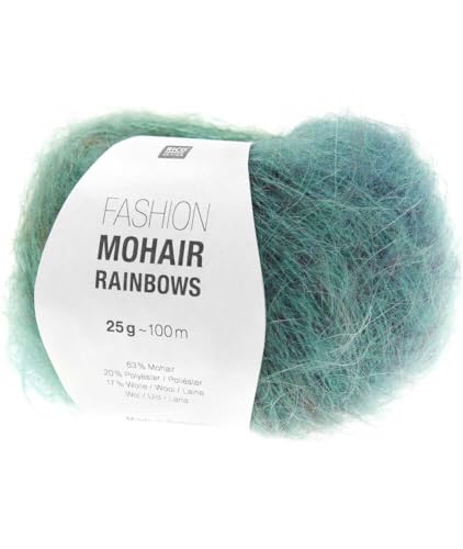 25g Fashion Mohair Rainbows - Farbe 05 - aqua - kuschlig weich und schönes Farbspiel. von Rico Design