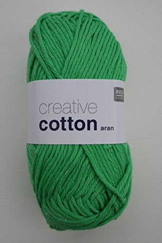50 g Creative Cotton Aran Häkelgarn 85 m Lauflänge/Knäuel (Fb. 40 hellgrün) von Rico Design
