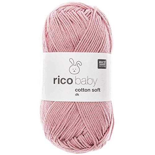 Babywolle Rico Baby Cotton Soft Dk | weich und pflegeleicht | Baumwollmischgarn zum Stricken und Häkeln (047 altrosa) von Rico Design