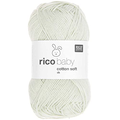 Babywolle Rico Baby Cotton Soft Dk | weich und pflegeleicht | Baumwollmischgarn zum Stricken und Häkeln (049 pastellgrün) von Rico Design