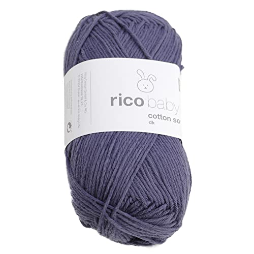 Babywolle Rico Baby Cotton Soft Dk | weich und pflegeleicht | Baumwollmischgarn zum Stricken und Häkeln (063 dunkelblau) von Rico Design