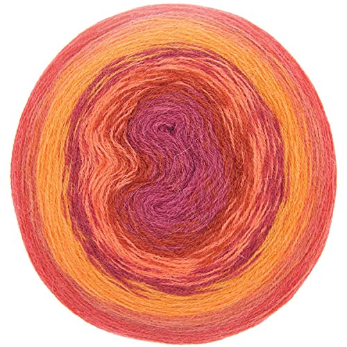 Rico Design Bobbel Creative Alpaca Degrade Lucky 8 Farbverlauf Farbe Rot (4), 200 Gramm Wolle zum Häkeln oder Stricken von Rico Design
