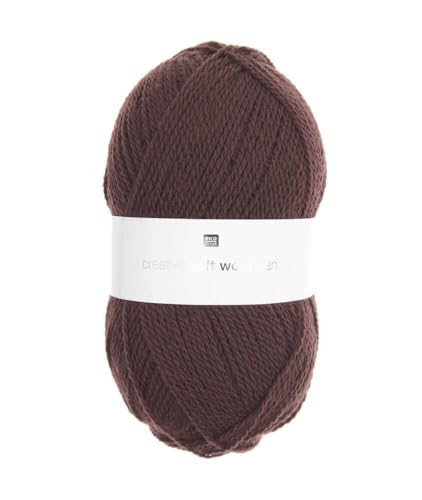 Rico Design Strickgarn Creative Soft Wool Aran – 100 g Farbe: 032 Braun Mokka von Rico Design