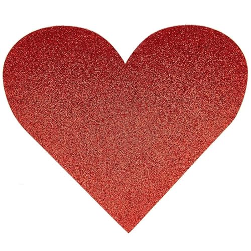 Filzuntersetzer – Herzen – roter Glitzer – 15 x 12,9 cm – 6 Stück von Rico Design