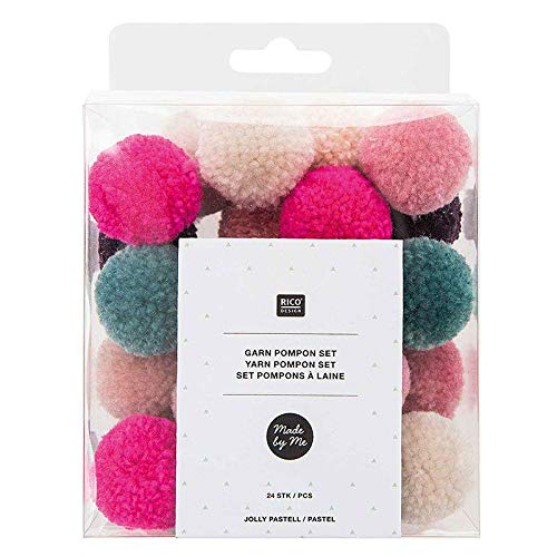 Garnpompon Jolly Xmas Pastell: 24 Pompons von Rico Design