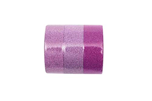 Glitzer Klebeband Tape Basteltape zum Basteln im 3er Set 3 x 5m Rosa Mix von Rico Design